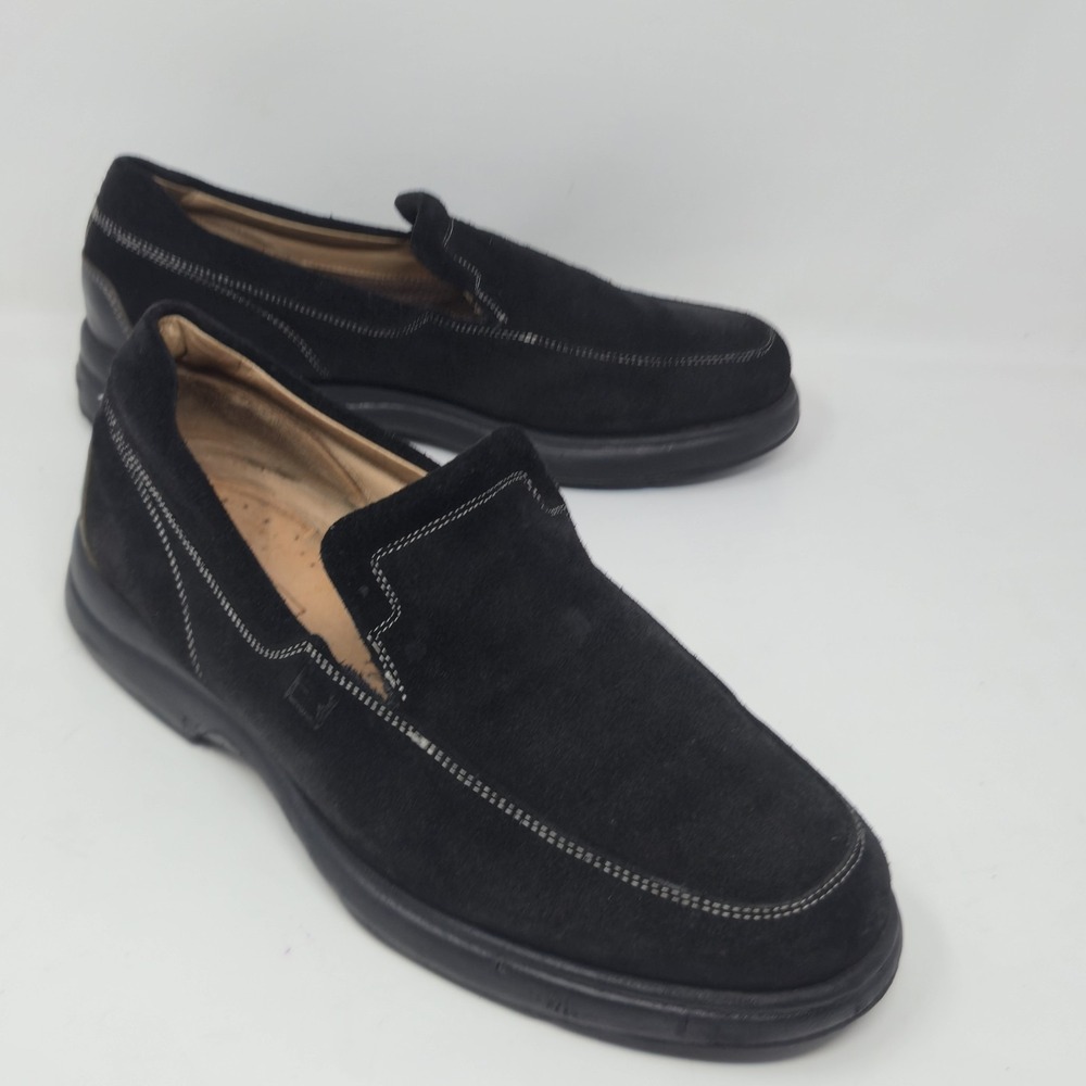 Fratelli Rossetti Flexa Womens Size 8 Black Suede Slip On Loafers Made In Italy